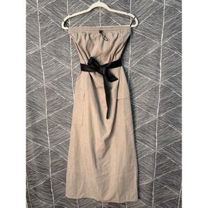 Tan Cargo Strapless‎ Maxi Dress Size M NWT